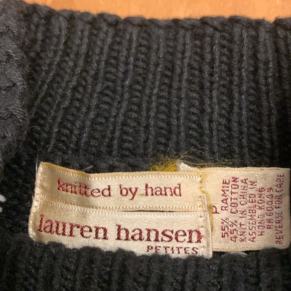 Vintage 80’s Lauren Hansen Hand knit sweater size P - Picture 4 of 4